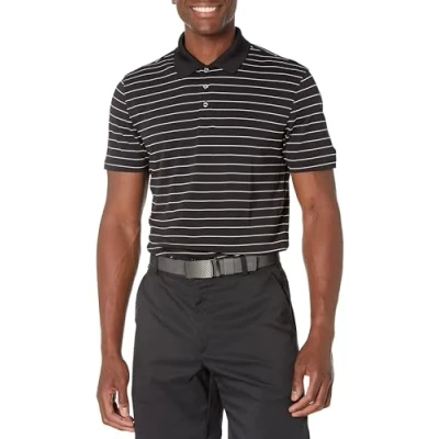 Afbeelding van Amazon Essentials Heren Slim Fit Sneldrogend Golfpoloshirt, zwart gestreept, X Large