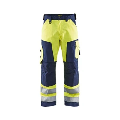 Afbeelding van Blaklader Werkbroek High Vis zonder spijkerzakken 1566 1811 Geel/Marineblauw D116