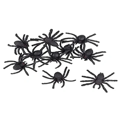 Afbeelding van Creativ nep spinnen/spinnetjes 4 cm zwart 10x stuks Horror/griezel thema decoratie beestjes Feestdecoratievoorwe