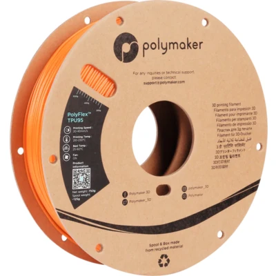 Afbeelding van Polymaker PD01006 PolyFlex TPU 95A Filament Flexibel 1.75 mm 750 g Oranje 1 stuk(s)