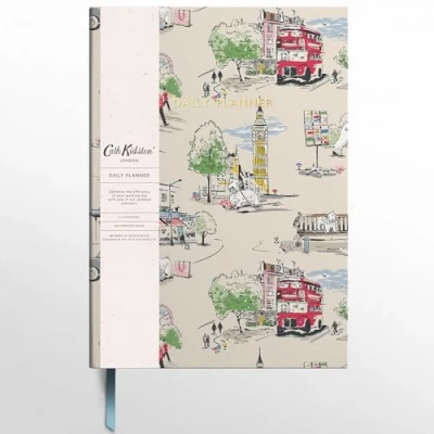 Afbeelding van Cath Kidston A5 Dagelijkse planner notitieboek To Do List Notebook 288 pagina&#039;s ongedateerde organizer uurplanner, notitiepagina 2024 dagboek voor nieuwe baan, thuis of