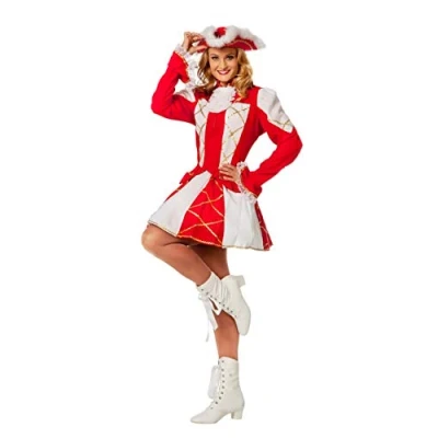 Afbeelding van Dansmarietje pakje rood/wit vrouw Maatkeuze: Maat 48