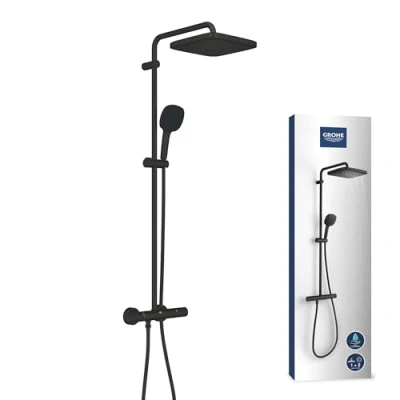 Afbeelding van Grohe vitalio comfort 250 douchesysteem m thm max 8 0l min bij 3 bar matte black 266962431