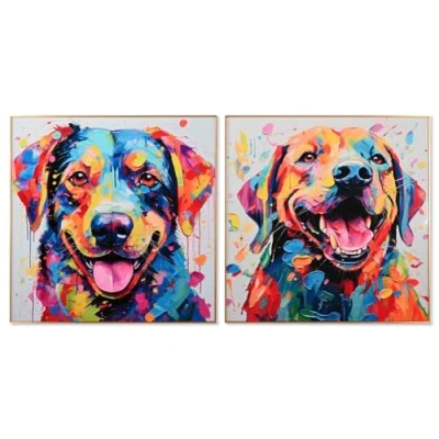 Afbeelding van Schilderij Home ESPRIT Modern Hond 80 x 3 cm (2 Stuks)