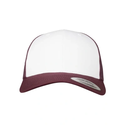Afbeelding van Flexfit Retro Trucker Pet, Maat: One Size, Maroon/white