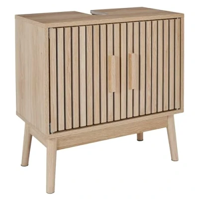 Afbeelding van HOME DECO FACTORY, HD0222, wastafelmeubel, model Klaus, collectie Natural Crush, meubel, badkamermeubel, 60 x 70 30 cm, bruin