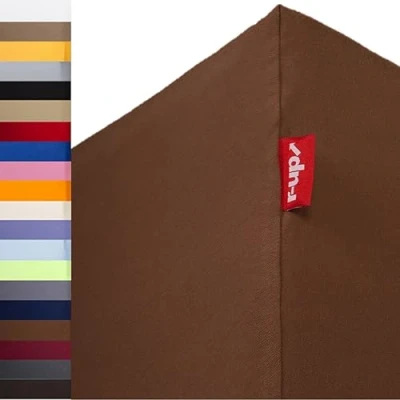 Afbeelding van R up Hoeslaken 100% katoen 130 g/m² Öko Tex 100 zonder stress 180 x 200 220 tot 35 cm hoogte vele kleuren katoen, bruin,