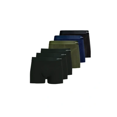 Afbeelding van Jack &amp; Jones 6ER PACK Jacbasic Retro Boxerbriefs Forest night schwarz, Heren, Maat: Large, schwarz