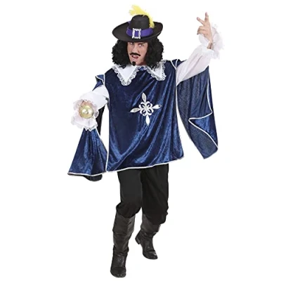 Afbeelding van Widmann Musketier Kostuum Dartagnan En Garde Blauw Man Medium Carnavalskleding Verkleedkleding