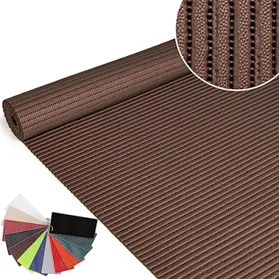 Afbeelding van ANRO Badmat, zachte schuimmat, bad en douchemat, antislip, badloper, effen, bruin, 100 x 130 cm