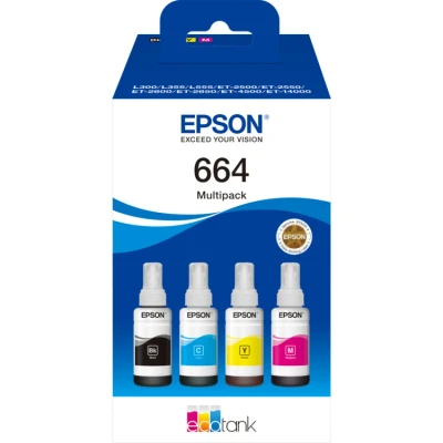 Afbeelding van Epson Inktfles 664 EcoTank 4 kleuren Multipack voor o.a ET 2650, 4500