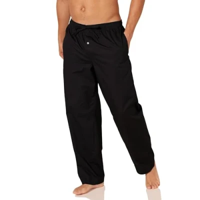 Afbeelding van Amazon Essentials Men&#039;s Geweven pyjamabroek met rechte pasvorm, Zwart, S