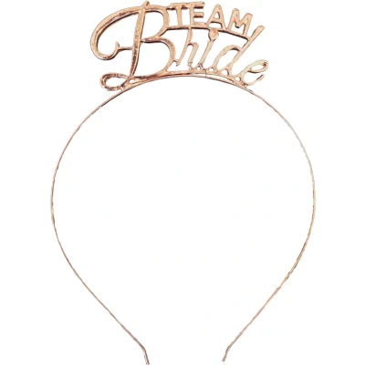 Afbeelding van Diadeem Vrijgezellen Feest Team Bride Rosé Goud