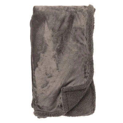 Afbeelding van Dutch Decor STANLEY Plaid 150x200 cm fleece deken met teddy en Driftwood taupe