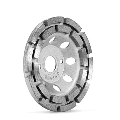 Afbeelding van Professionele diamantpotschijf 125 mm voor beton, graniet, natuursteen x 22,2 mm, dubbele rij diamantslijpschijf effectieve oppervlaktebewerking