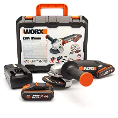 Afbeelding van WORX WX800 Li Ion Accu Haakse Slijper 20 V Compacte met Smalle Lichaam, Extra Handgreep &amp; Krachtige voor Slijpen Snijden