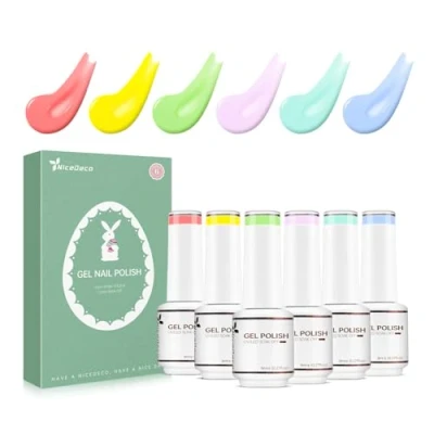 Afbeelding van Nicedeco Gel Nagellak Set Semi permanent Gellak UV LED Soak Off Kleuren 6 x 8ML Gift 22