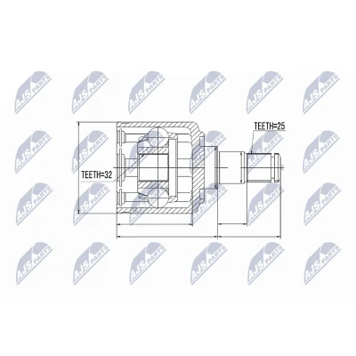 Afbeelding van Homokineet reparatie set, aandrijfas NTY NPW LR 002