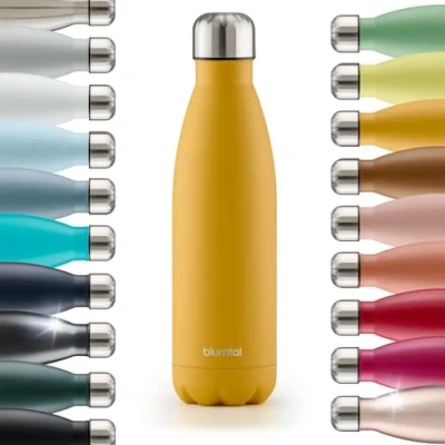 Afbeelding van Blumtal Thermosfles Met dubbele wand Thermosbeker Koffie, Thee en Koele dranken Travel Mug 500ml Spicy Mustard Geel