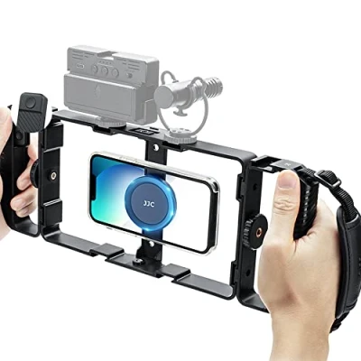 Afbeelding van [Meervoudig gebruik] JJC Universele Magnetische Smartphone Video Rig + Bluetooth Afstandsbediening Kit voor iPhone 13 12 11 Pro Max Huawei Samsung Google Telefoon Handheld Stabilizer Cage
