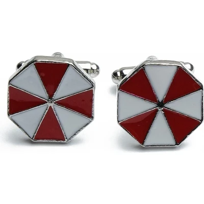 Afbeelding van Manchetknopen Emaille Rood met Wit