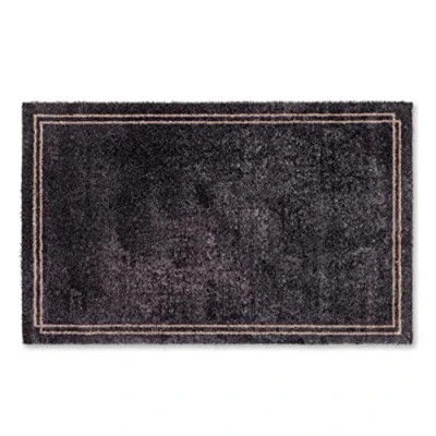 Afbeelding van Deurmat voor binnen antislip Rand antraciet 67x110 cm Vuilvangmat afwasbaar, gemakkelijk schoon te maken Felicido Schoonloopmat entree, hal, voordeur