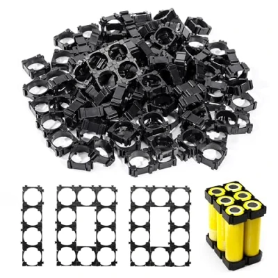 Afbeelding van Li Ion batterijhouder staande 18650 cilindrische basis voor DIY vaste batterij zwart 100 stuks