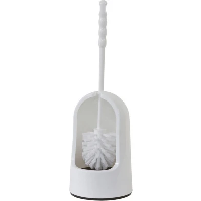 Afbeelding van WC borstel/toiletborstel in houder wit kunststof 14 x 40 cm Toiletborstels