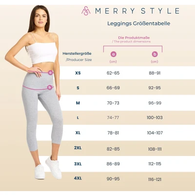 Afbeelding van Merry Style MS MS10 224 LE Dames Leggings met Kant Sport Vrijetijdsbroek 7/8 Lengte Viscose Marineblauw XXL