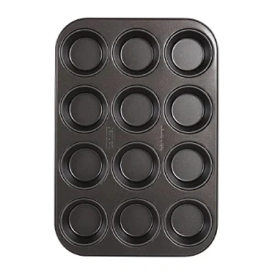 Afbeelding van Zenker Muffinvorm voor 12 stuks, muffinbakplaat muffins en cupcakes, hittebestendige muffinplaat met antiaanbaklaag, zwart