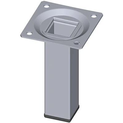 Afbeelding van Element System 18133 00353 meubelvoet vierkant metalen vierkante voet, ideaal als tafelpoot voor het ontwerpen van individuele meubels, chroom, 25 x mm, lengte 100 4 stuks