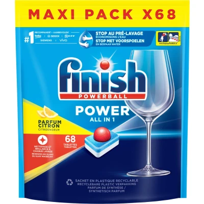 Afbeelding van Finish Powerball Vaatwastabletten All in 1 Max Citroen 68 Tabs