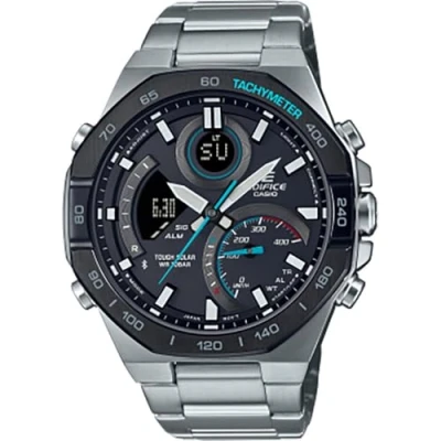 Afbeelding van Casio Edifice ECB 950DB 1AEF Solar LCD horloge Zilverkleur