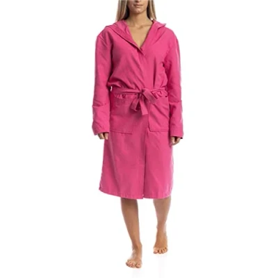 Afbeelding van o day Badjas van microvezel voor dames en heren, ruimtebesparend, uniseks, volwassenen, met zakken riem, ideaal reizen, zwembad, fitnessstudio, licht, zacht, Fuchsia, M