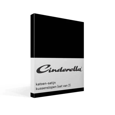 Afbeelding van Kussenslopen Cinderella Black (Satijn) (set van 2) 60 x 70 cm
