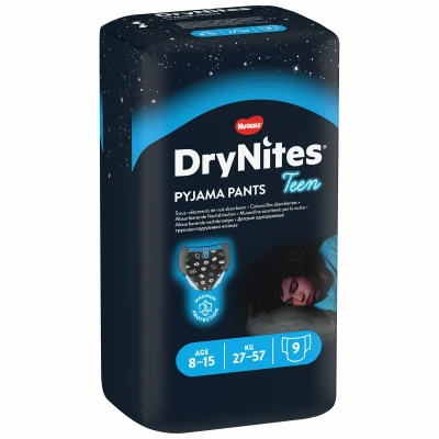 Afbeelding van Huggies DryNites Nachtbroekjes Jongens 8 15 jaar (27 57kg) 9 stuks