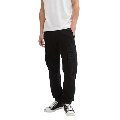 Afbeelding van TOM Tailor Denim Tapered Cargobroek, Heren, Maat: Small, Black