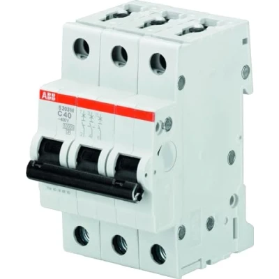 Afbeelding van Abb s203m installatieautomaat 3p b karakteristiek 16a iec en 60898 1 10 ka iec60947 2 15 3 module breedte 52 5mm 2cds273001r0165