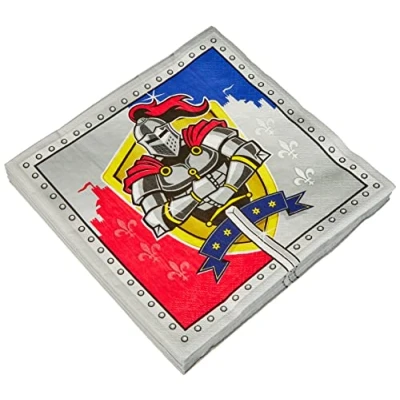 Afbeelding van Servet Ridder Schild 33x33cm 20 stuks