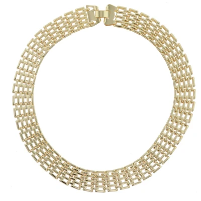 Afbeelding van Behave ketting schakelketting goud kleur brede schakel dames 45 cm