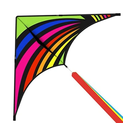 Afbeelding van Mint&#039;s Colorful Life Delta vliegervlieger voor kinderen en volwassenen, extreem eenvoudig te vliegen vlieger met 2 banden 300 voet vliegerlijn, de beste beginners
