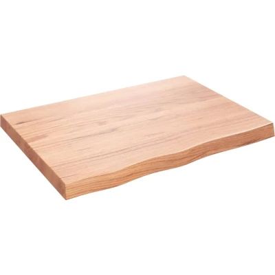 Afbeelding van vidaXL Wastafelblad 80x60x(2 6) cm behandeld massief hout lichtbruin