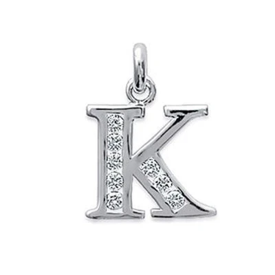 Afbeelding van Blinx Jewels Zilveren Hanger Letter K Steentjes