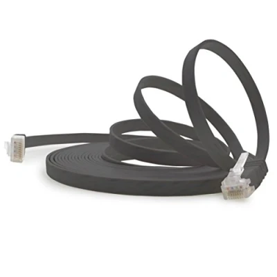Afbeelding van 7m Cat6 platte Netwerkkabel Lan Ethernet Gigabit Kabel Cable Patchkabel RJ45 zwart 1 stuk