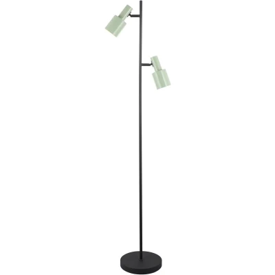 Afbeelding van Lindby vloerlamp 2lichts IJzer H: 155 cm E27 groen, zwart