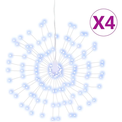 Afbeelding van Kerstverlichting vuurwerk 4 st 140 koudwitte LED&#039;s 17 cm