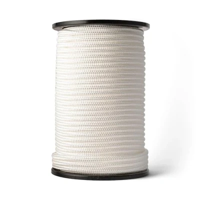 Afbeelding van SNURO Gevlochten nylon Touw (10mm, 100M) Slijtvast koord in sterke witte polyamide Paracord met zeer hoge breeksterktes