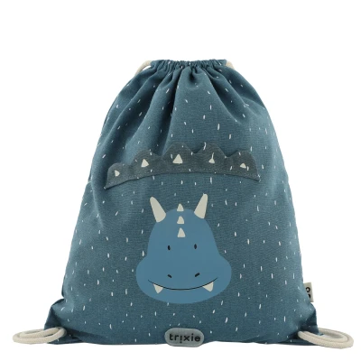 Afbeelding van Trixie Mr. Triceratops Drawstring Bag dark blue schooltas kind