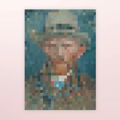 Afbeelding van Poster Pixel Schilderij Van Gogh (A3 Formaat)