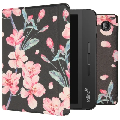 Afbeelding van Tolino Vision 5 Hoes: iMoshion Design Slim Hard Case Bookcase Blossom Kunstleder E Reader Hoezen
